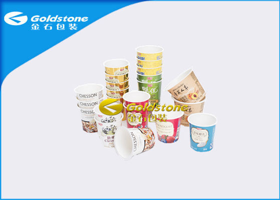 Tazze di plastica del gelato della carta ad alto livello del cartone con due - multi dei lati colorate