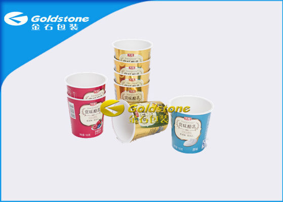 Tazze di plastica del gelato della carta ad alto livello del cartone con due - multi dei lati colorate