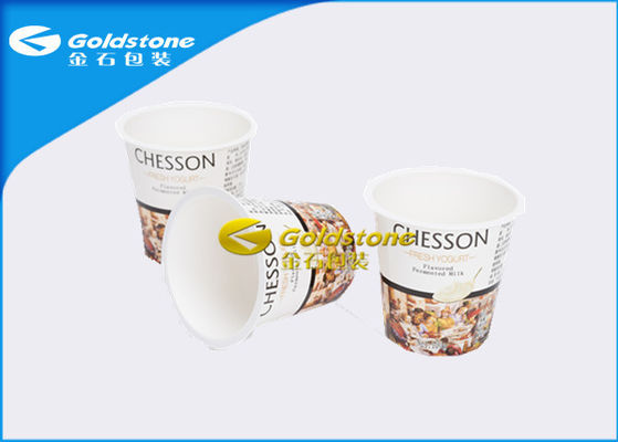 Tazze di plastica di formazione automatiche del yogurt con stampa di logo della superficie curva