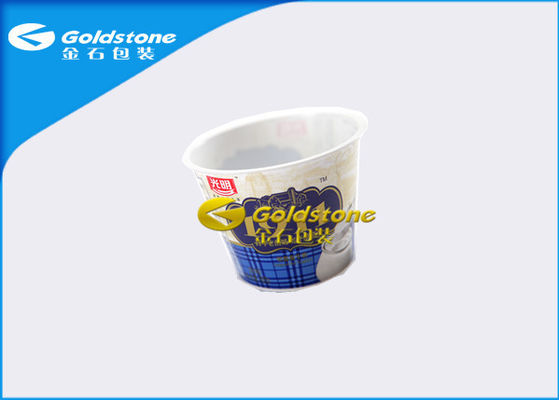 Tazze/bottiglie amichevoli del yogurt di imballaggio di plastica di Eco bianche/blu colorato